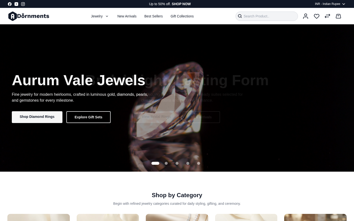 Mega menu hover on the storefront